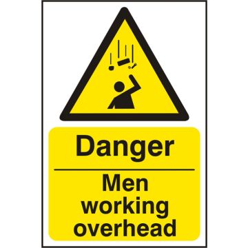 MEN WORKING OVERHEAD RPVC 200MM X 300MM - White/Yellow