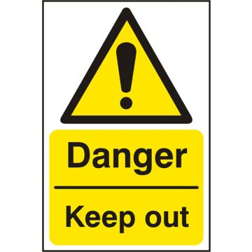 DANGER KEEP OUT  SAV 200MM X 300MM - White/Yellow