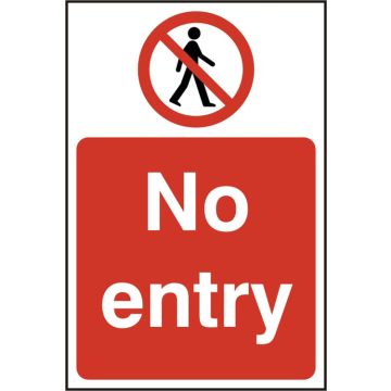 NO ENTRY SAV 200MM X 300MM - White/Red