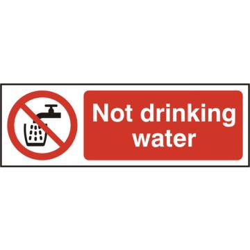 NOT DRINKING WATER SAV 75MM X 150MM - White/Red