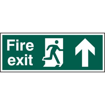 FIRE EXIT MAN ARROW UP RPVC 400MM X 150MM - Green