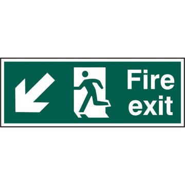 FIRE EXIT MAN ARROW D/L  RPVC 400MM X 150MM - Green