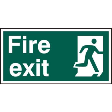 FIRE EXIT MAN RIGHT RPVC 300MM X 150MM - Green