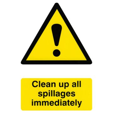 CLEAN UP ALL SPILLAGES 200MM X 300MM - White/Yellow