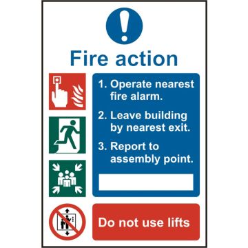 FIRE ACTION PROCEDURE RPVC 200MM X 300MM - White