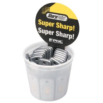 COUNTER DISPLAY BUCKET C/W 30 METAL SCRAPERS - Grey