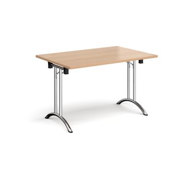 Rectangular folding leg table with curved feet