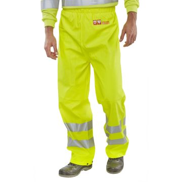 Beeswift Fire Retardant Hi-Vis Anti-Static Overtrousers