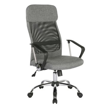Chord operator chair with mesh back and headrest - Grey