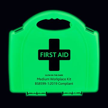 BS8599-1 LARGE WORKPLACE GLOW IN THE DARK FIRST AID KIT - Green