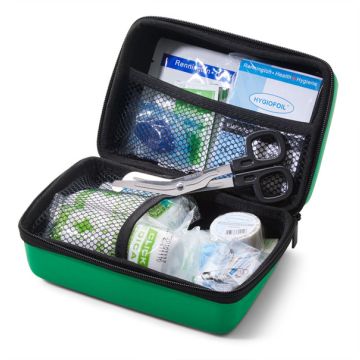 CLICK MEDICAL BS8599-1 TRAVEL KIT IN SMALL FEVA BAG - Green