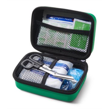 CLICK MEDICAL BS8599-2 SMALL TRAVEL KIT IN HANDY FEVA BAG - Green