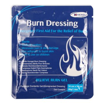 HYGIOBURN HYDROGEL BURNS DRESSING 10x10cm - White