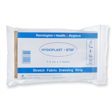 HYGIO PLAST DRESSING STRIP FABRIC 7.5cm X 1m - Flesh
