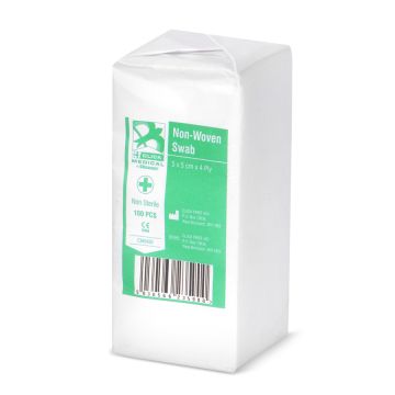 CLICK MEDICAL GAUZE SWABS 5CM X 5CM NON STERILE - White