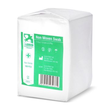 CLICK MEDICAL GAUZE SWABS 7.5 X 7.5CM NON STERILE - White