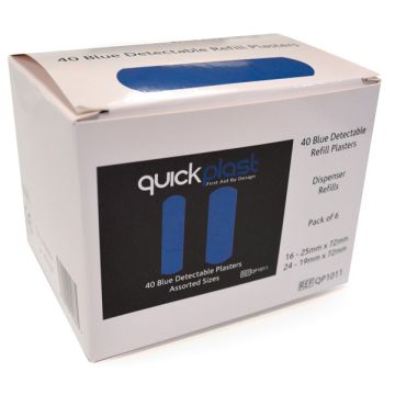 CLICK MEDICAL QUICKPLAST BLUE DETECTABLE PLASTERS - Blue