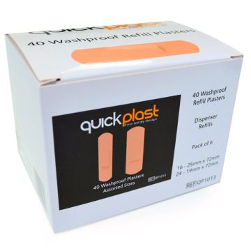 CLICK MEDICAL QUICKPLAST WATERPROOF PLASTERS - Flesh