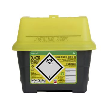 SHARP SAFE SHARPS BIN 2LTR - Yellow