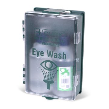 CLICK MEDICAL EYEWASH BOXED STATION 2x500ml - Green