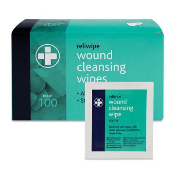 RELIWIPE MOIST SALINE CLEANSING WIPES STERILE - White