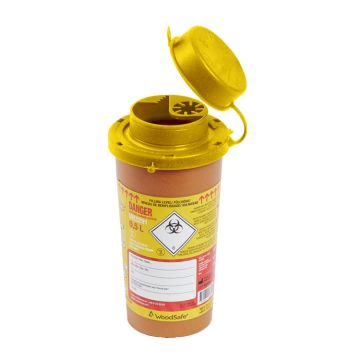 WOODSAFE SHARPS BIN 0.5 LTR - Brown