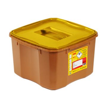 WOODSAFE SHARPS BIN FULL LID 25 LTR - Brown