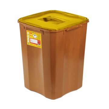 WOODSAFE SHARPS BIN FULL LID 50 LTR - Brown