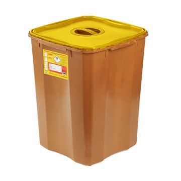 WOODSAFE SHARPS BIN LID AND SCREW FIT CAP 50 LTR - Brown