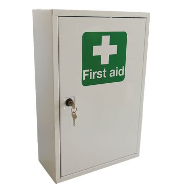 SINGLE DOOR METAL FIRST AID CABINET - White