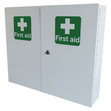 DOUBLE DOOR METAL FIRST AID CABINET - White