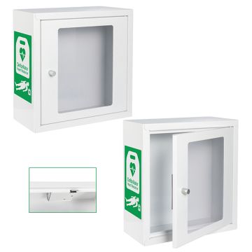 INDOOR ALARMED DEFIBRILLATOR CABINET - White