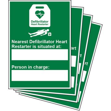 NEAREST AUTOMATED DEFIBRILLATOR SIGN - Green