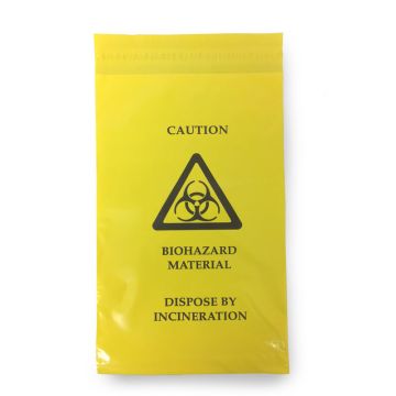 SELF SEAL WASTE BAG 205 x 305mm - Yellow