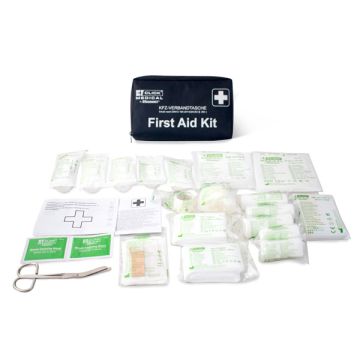 GERMAN VEHICLE FIRST AID KIT DIN 13164 IN TRAVEL BAG - Black