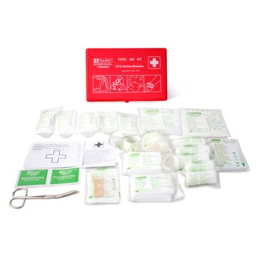 GERMAN VEHICLE FIRST AID KIT DIN 13164 IN TRAVEL BOX - Red