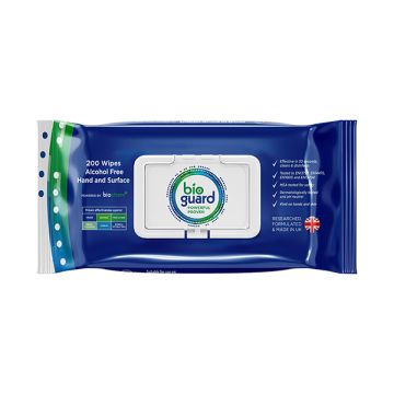 BIOGUARD 200 SOFT PACK HAND AND SURFACE WIPE ALCOHOL FREE - Blue