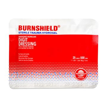 BURNSHIELD STERILE TRAUMA HYDROGEL DIGIT DRESSING - White/Red