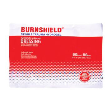 BURNSHIELD STERILE TRAUMA HYDROGEL 600 X 400MM DRESSING - White/Red