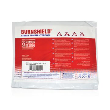 BURNSHIELD STERILE TRAUMA HYDROGEL CONTOUR BURN DRESSING - White/Red