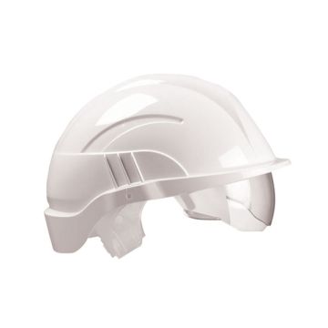 VISION PLUS SAFETY HELMET WHITE C/W INTEGRATED VISOR - White