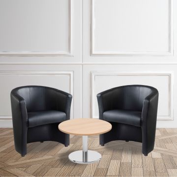 London tub chairs with coffee table - Black