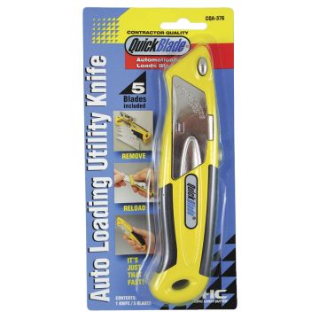 AUTO LOADING UTILITY KNIFE - Yellow