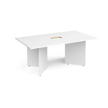 Arrow head rectangular power ready boardroom table