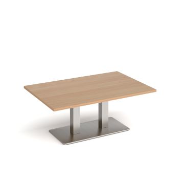 Eros rectangular coffee table with twin uprights