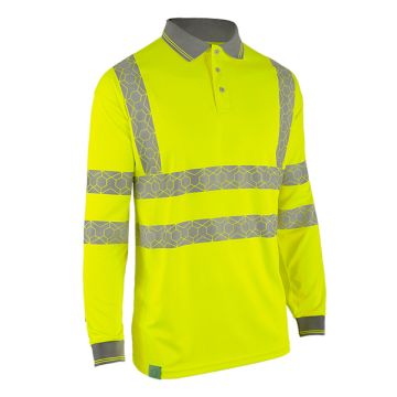 Beeswift Envirowear Hi-Vis Long Sleeve Recyclable Polo Shirt