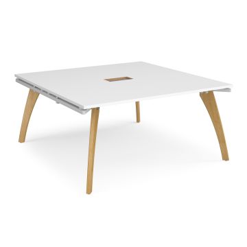 Fuze square power ready boardroom table - White
