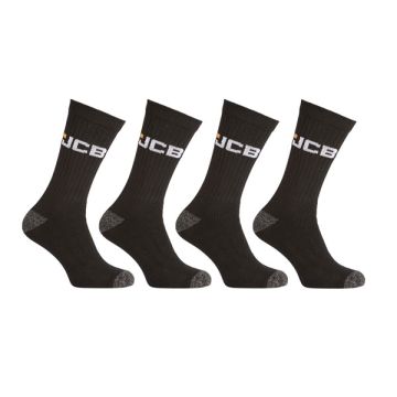 4PK WORKWEAR APPAREL SOCKS GREY H/T-BLACK 6-11 - Black/Grey