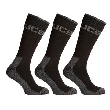 3PK HEAVY DUTY WORK SOCKS BLACK 6-11 - Black