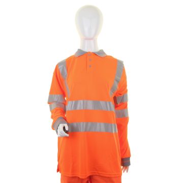 Beeswift Ladies Hi-Vis Long Sleeve Rail Spec Polo Shirt